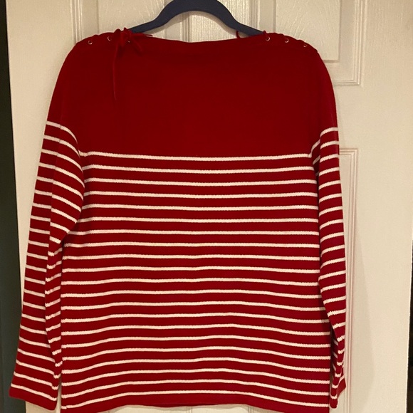 Ralph Lauren Red and White Nautical Striped Sweater - Picture 5 of 6